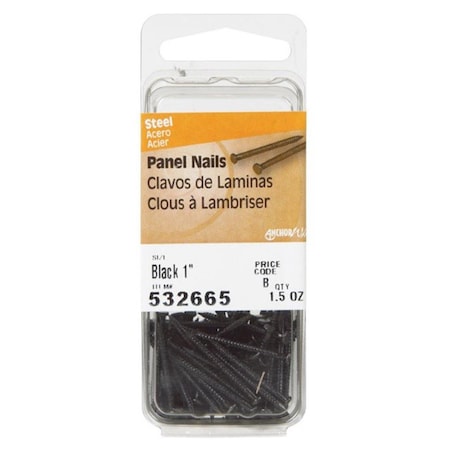 Homecare Products 532665 1.5 oz Panel Nails Black - 1 in., 6PK HO3304863